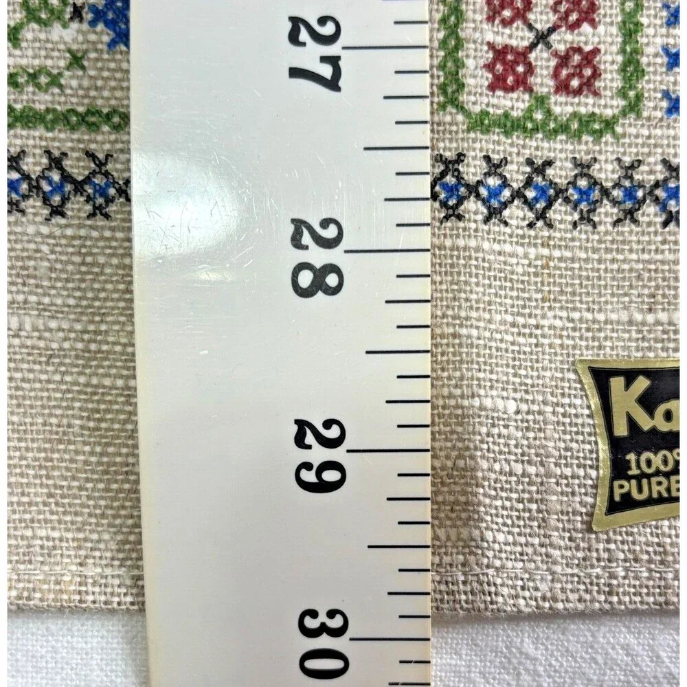 Vintage Kay Dee 100% Pure Linen Tea‎ Towel MCM Design by Lois Long 17 x30 NEW